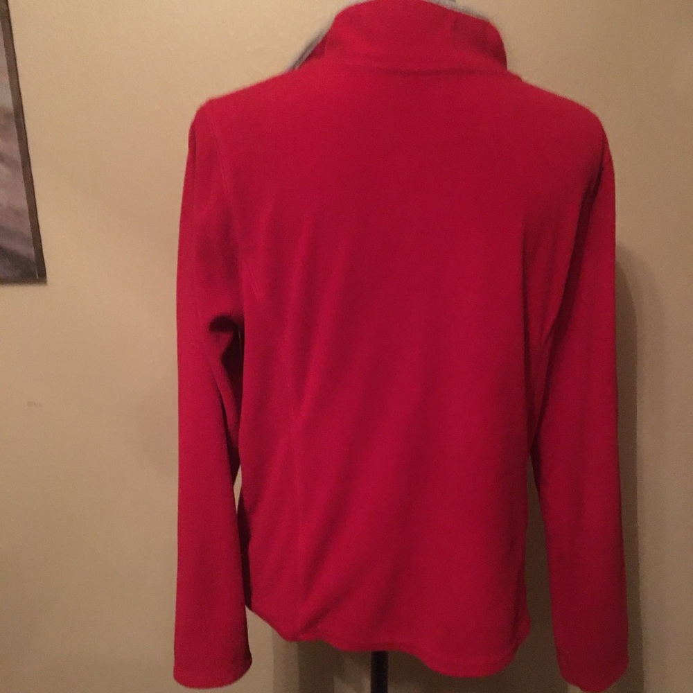 🎁2/$12 LG ST. JOHNS BAY HOLIDAY RED QUARTER ZIP FLEECE PULLOVER JACKET - Picture 4 of 7